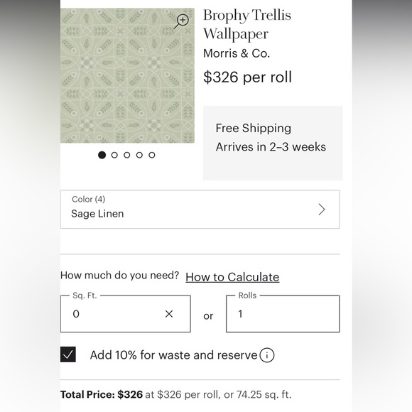 Morris & Co Brophy Trellis in Sage Linen  Wallpaper - Picture 6 of 6